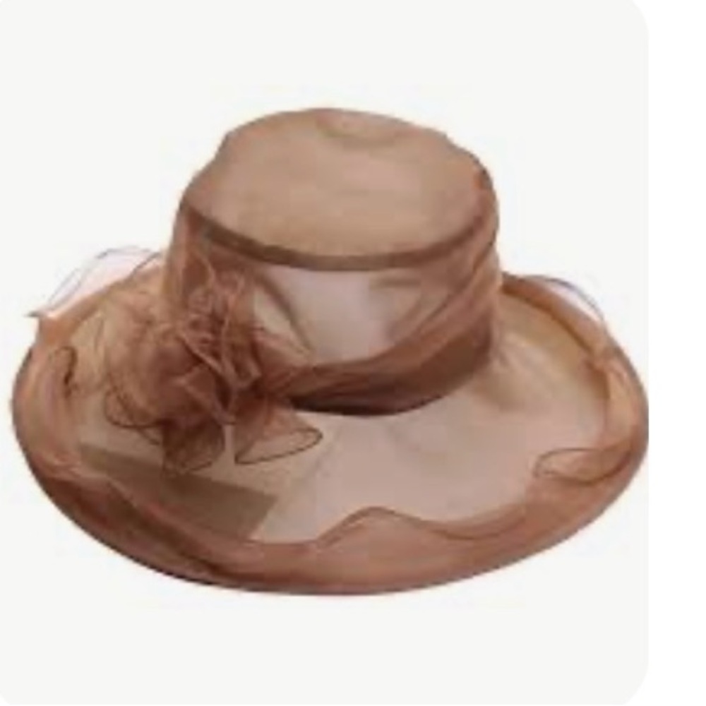 Chic Tan Women's Hat with Floral Accent